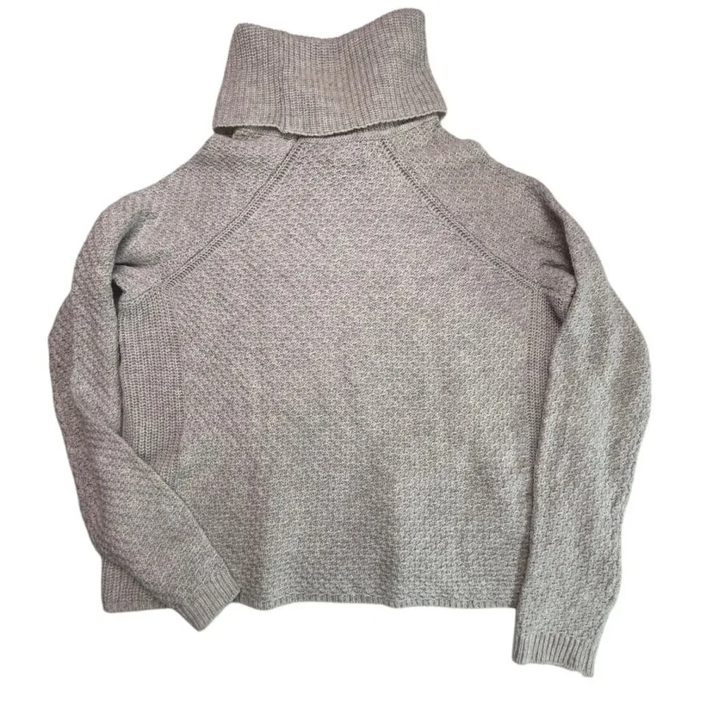 Banana Republic Alpaca Merino Wool Blend Funnel Neck Sweater Gray Small - Picture 2 of 12